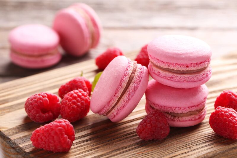 macarons ai lamponi