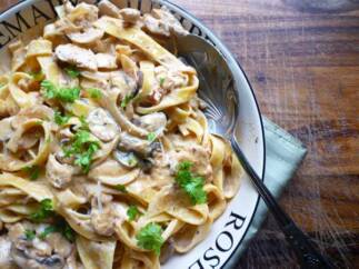 tagliatelle ai funghi porcini e pollo
