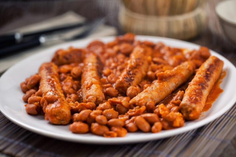 wurstel con fagioli rossi